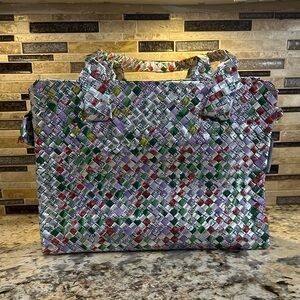 Colorful Woven Tote Bag